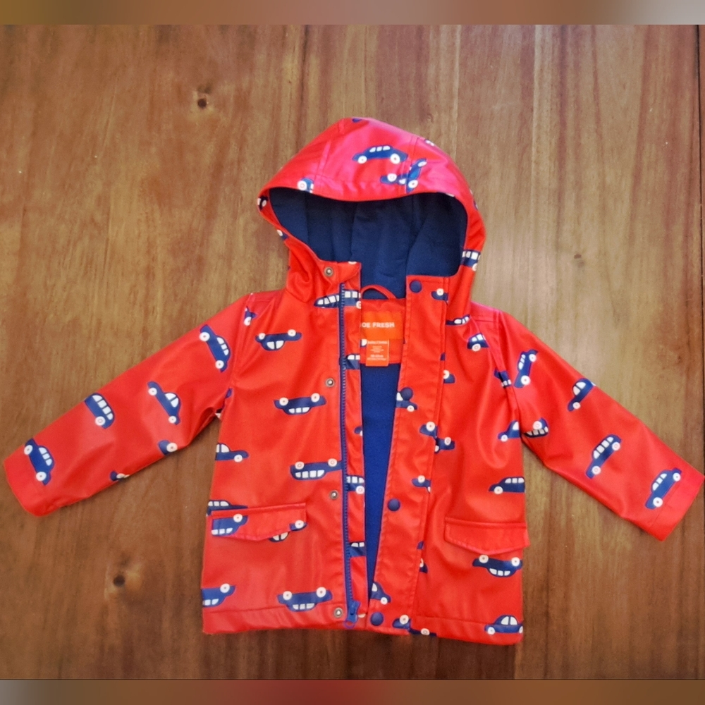 Toddler Rain Jacket - Fleece-lined 12-18 months
